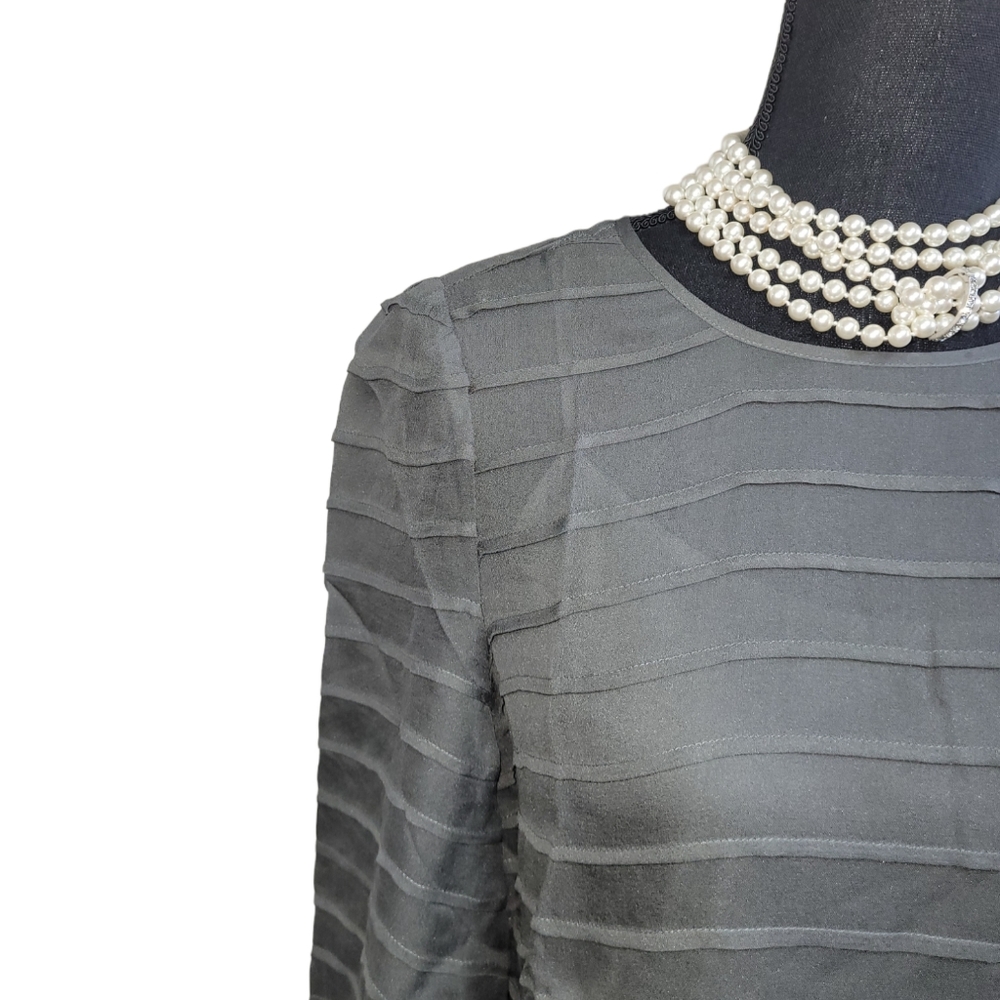 Talbots Grey Silk Blouse
